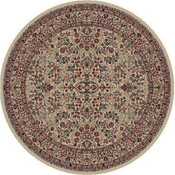 Concord Global 5 ft. 3 in. Persian Classics Sarouk - Round, Ivory 20920